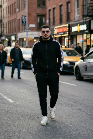 Trening oversized din bumbac gros cu fermoar - FULL DG ALL BLACK - Img 3