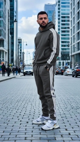 Trening oversized din bumbac gros - KYOTO SHADES of GRAY