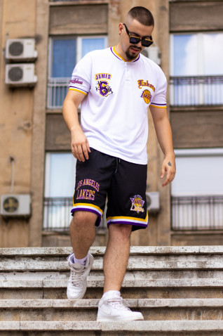 Compleu Logo Brodat Fresh James Lakers Alb Negru