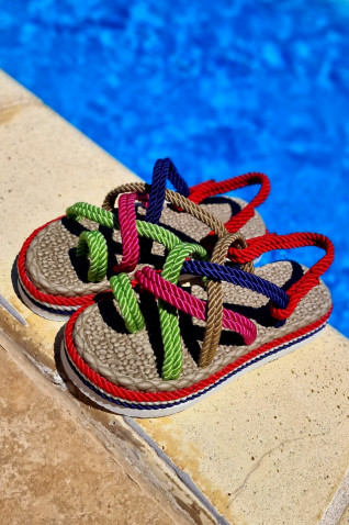 Papuci/Sandale de dama multicolore si ochelari de soare de dama - Santa Barbara - Img 6