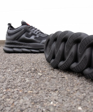 Sneakers din piele ecologica negri - CHAIN - Img 10