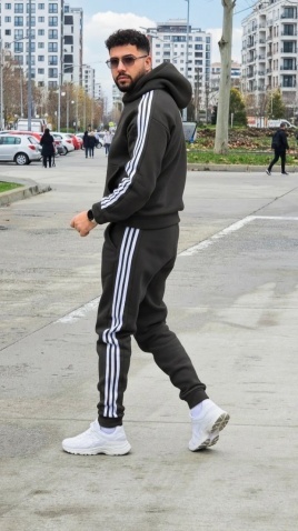 Trening oversized din bumbac gros - KYOTO SHADES of GRAY - Img 2