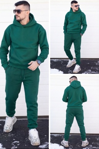 Trening oversized din bumbac gros - OSLO GREEN
