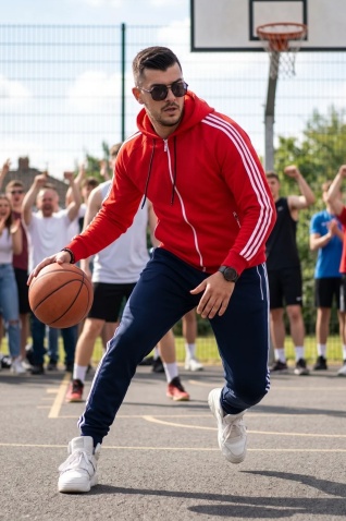 Trening barbatesc din bumbac - ExDG Rosu/Bleumarin