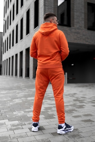 Trening din bumbac cu logo brodat - putred ORANGE - Img 3