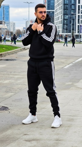 Trening oversized din bumbac gros - KYOTO BLACK