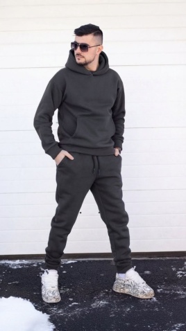 Trening oversized din bumbac gros - OSLO SHADES of GRAY - Img 6