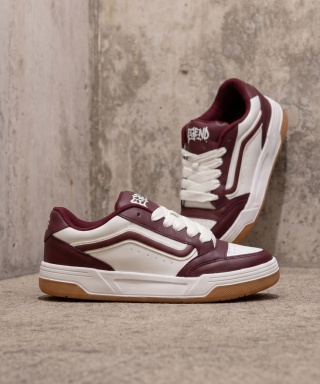 Adidasi din piele ecologică burgundy - SKATE - Img 2