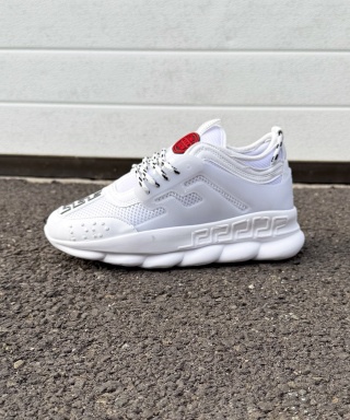Sneakers din piele ecologica albi - CHAIN - Img 3