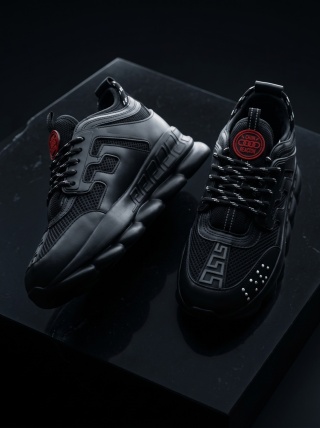 Sneakers din piele ecologica negri - CHAIN - Img 3