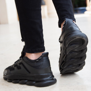 Sneakers din piele ecologica negri - CHAIN - Img 12