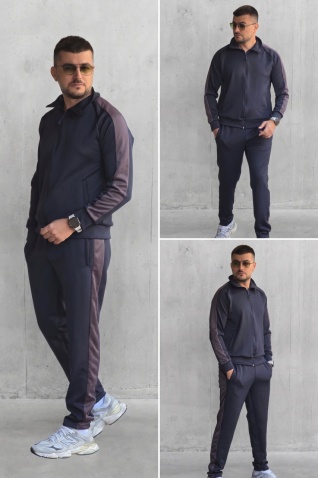 Trening bărbați cu fermoar - DARK PLUM LINE