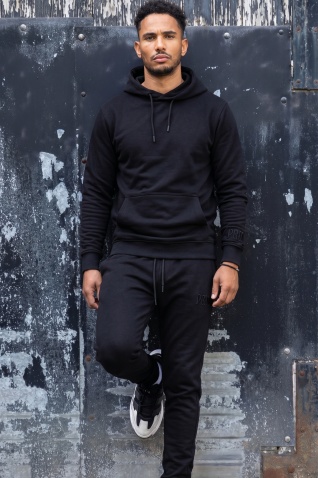 Trening din bumbac cu logo brodat - PRiMal BLACK