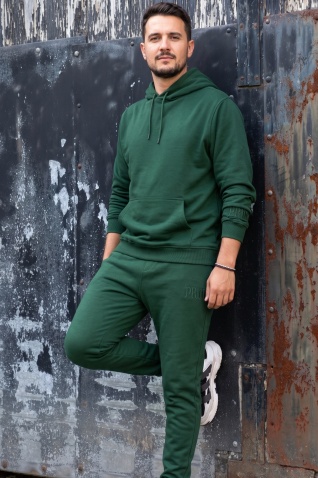 Trening din bumbac cu logo brodat - PRiMal GREEN