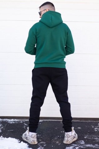 Trening oversized din bumbac gros - OSLO GREEN & BLACK - Img 8