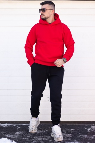 Trening oversized din bumbac gros - OSLO RED - Img 5