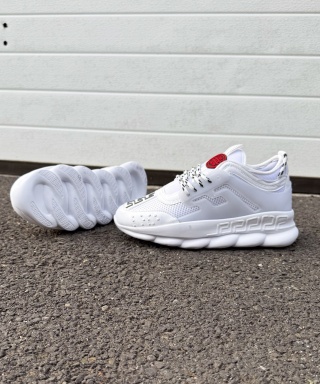 Sneakers din piele ecologica albi - CHAIN - Img 4