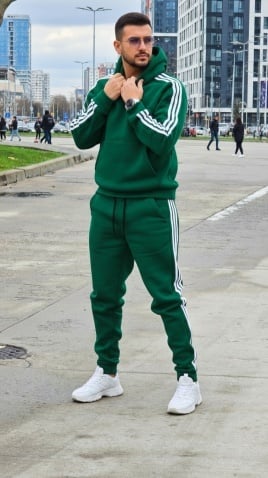 Trening oversized din bumbac gros - KYOTO GREEN - Img 4