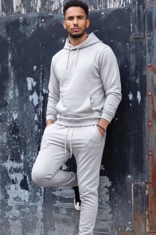 Trening din bumbac cu logo brodat - PRiMal GRAY