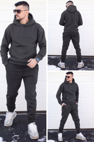 Trening oversized din bumbac gros - OSLO SHADES of GRAY
