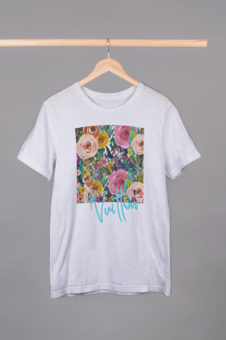 Tricou alb - FLOWERS