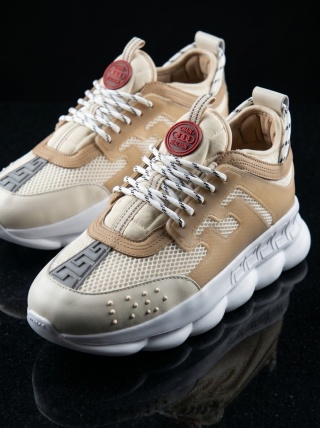 Sneakers din piele ecologica bej - CHAIN