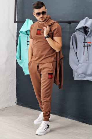 Trening + Tricou Exclusive Maze Bumbac Premium Maro inchis