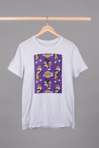 Tricou alb - MICKEY LAKERS