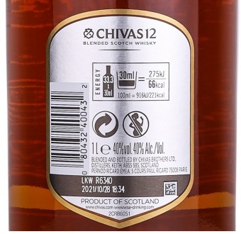 Chivas Regal Blended Scotch Whisky 12 YO 1L