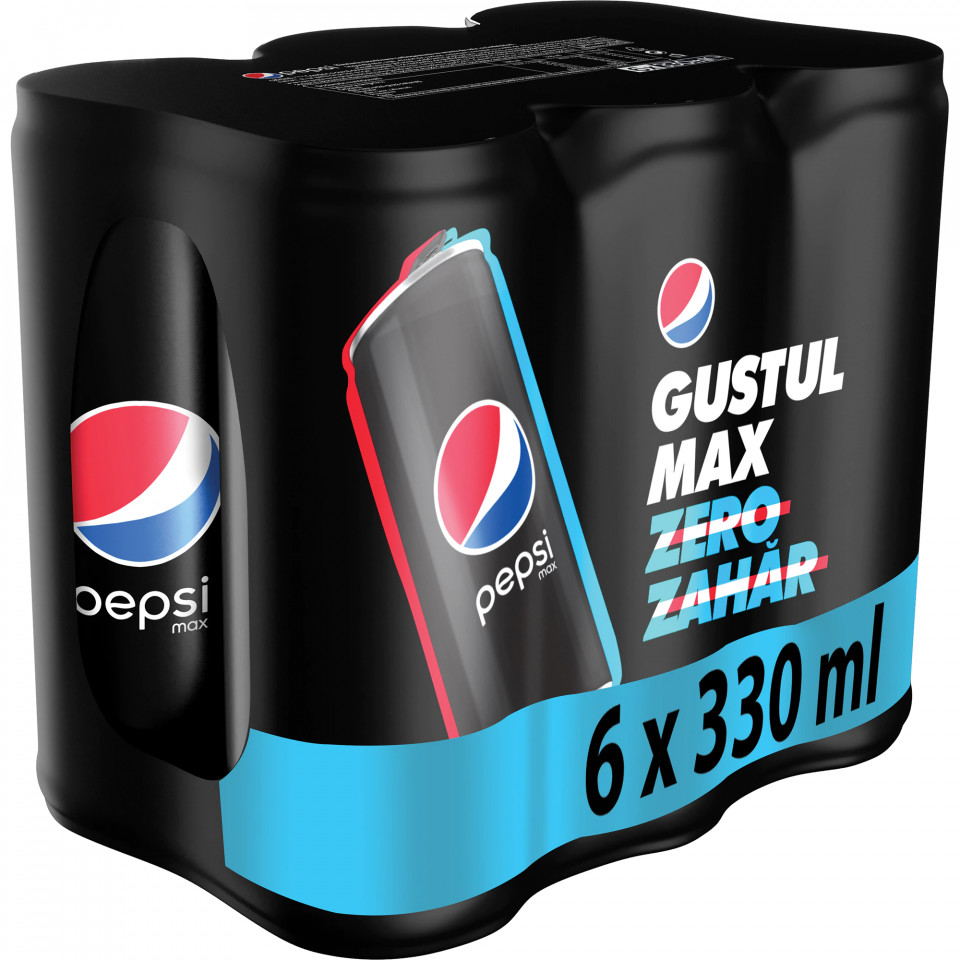 Detalii produs - Pepsi Max Zero Zahar Doza 6 x 0.33L