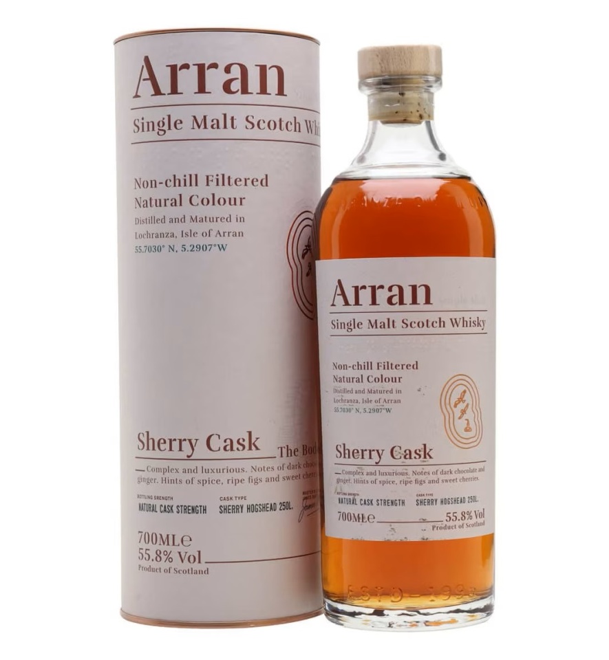ウイスキー Arran single malt Scotch Whisky 8years Arran Single Malt Scotch Whisky Sherry Cask 55.8%, 0.7L