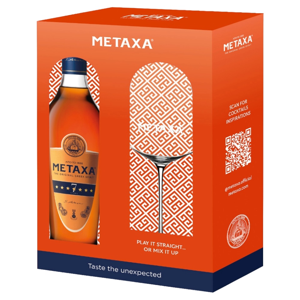 Metaxa 7 Stele Cutie Pahar 0.7L