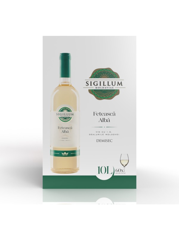 Sigillum Moldaviae,Feteasca Alba, Demisec, 13%, Bag In Box 10L