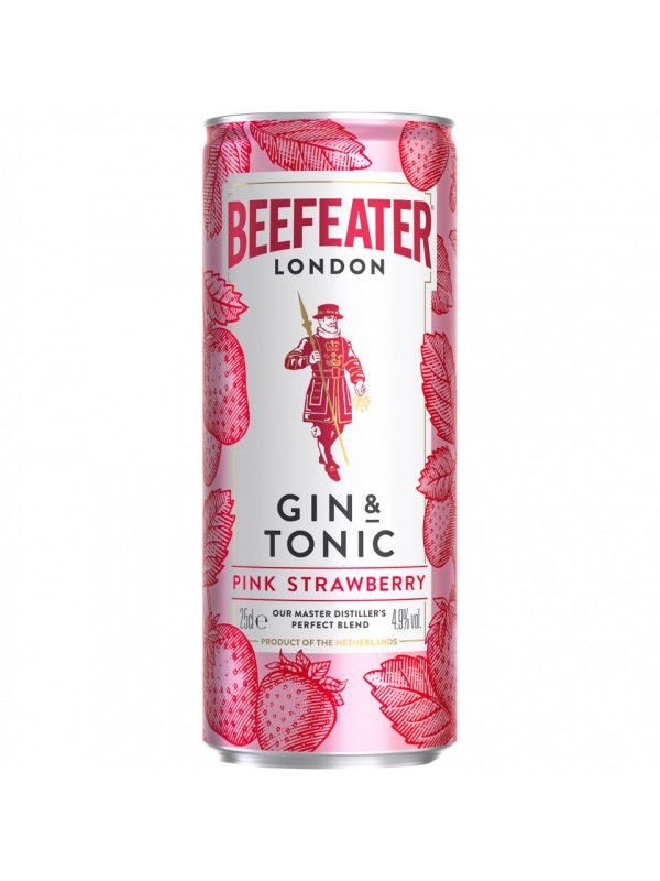 Beefeater London Ready to Drink Gin Pynk Strawberry & Tonic 4.9% 250ml