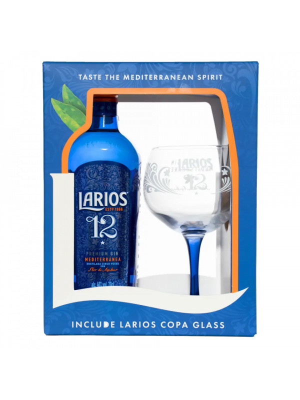 Larios 12 Premium Gin Mediterrania Cutie cu pahar 0.7L