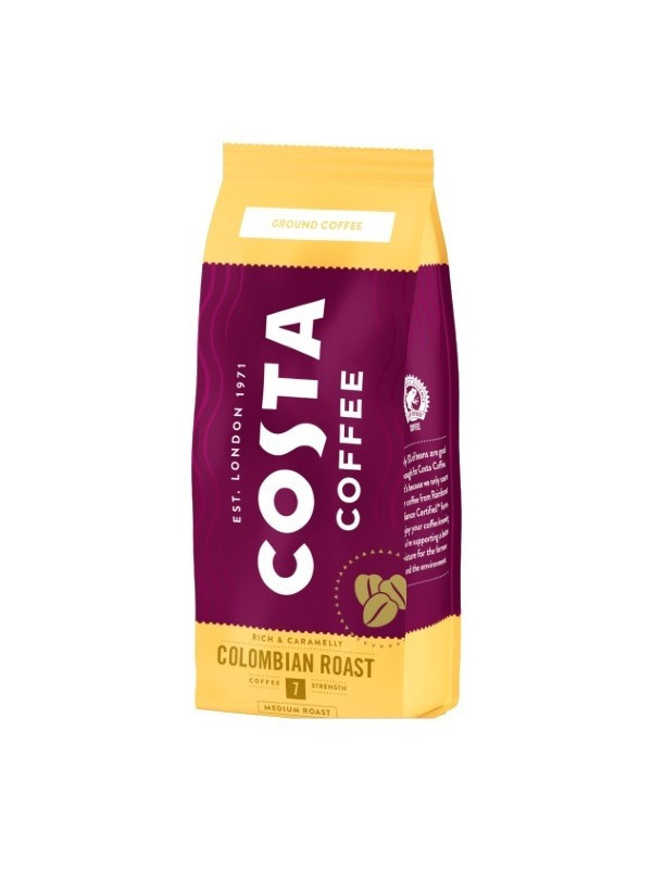 Cafea Costa Columbia, cafea boabe prăjită medie 0.2kg