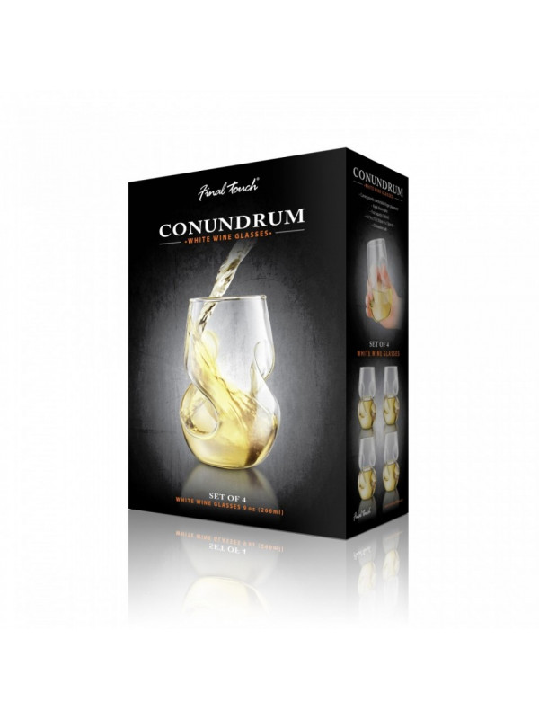 Final Touch Set 4 Pahare Conundrum Vin Alb GG5008