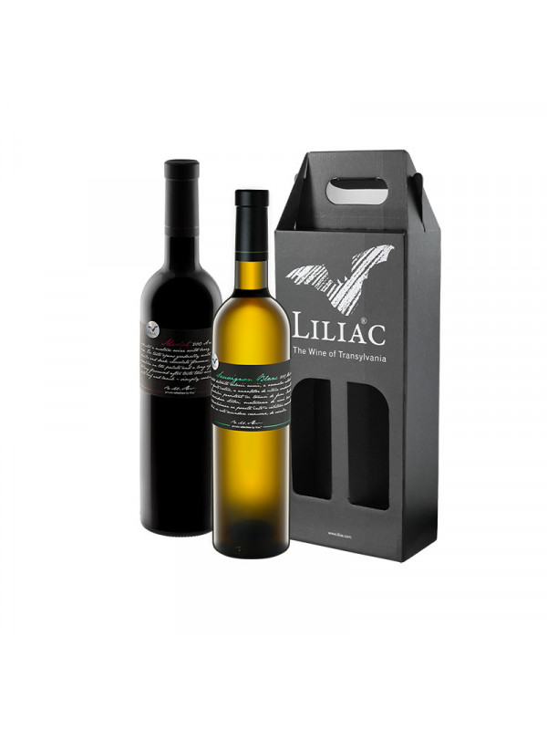 Pachet Liliac Private Selection Merlot + Sauvignon Blanc 0.75L