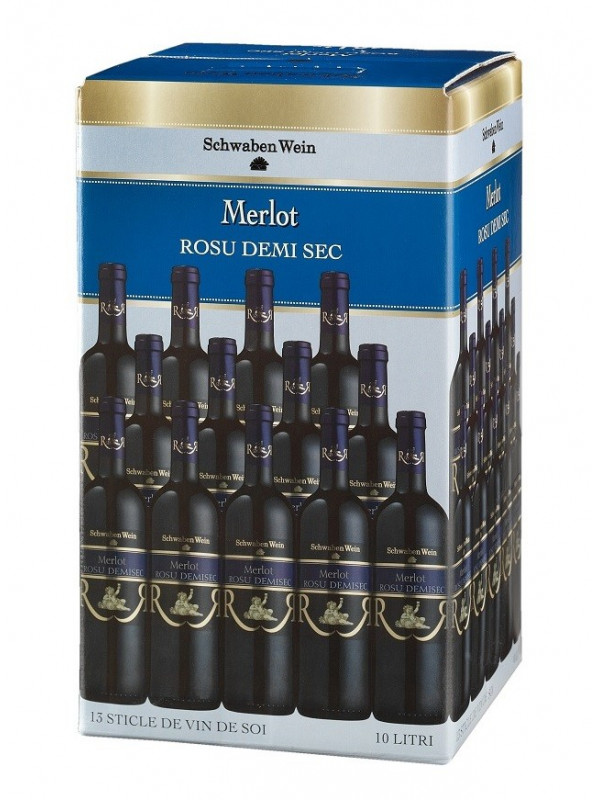 Recas Schwaben Wein Merlot Demisec Bag In Box 10L