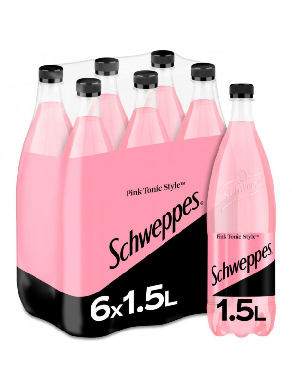 Schweppes Pink Tonic, PET 1.5L, bax, 6 buc