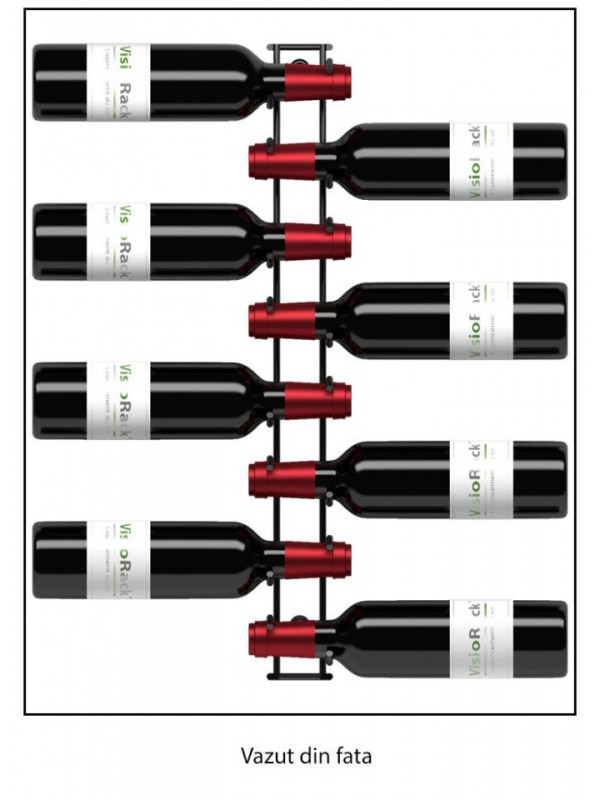 Suport Metalic Negru Pentru 8 Sticle