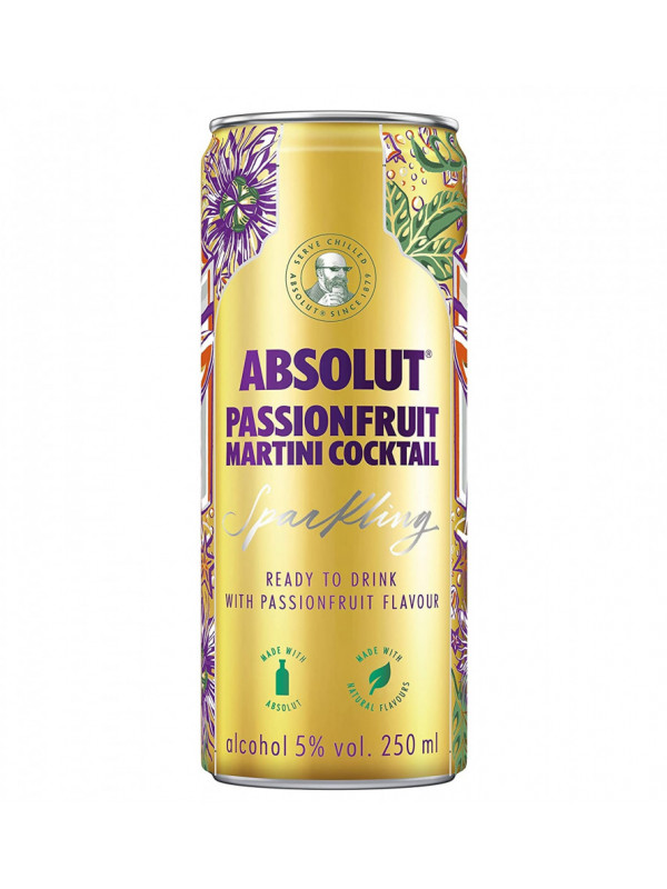 Absolut Vodka Passion Fruit Martini Ready to Drink 5% 250ml