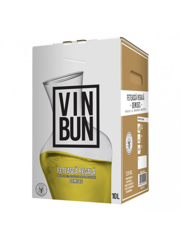 Vin Bun, Feteasca Regala, Demisec, 12.5%, Bag in Box 10L