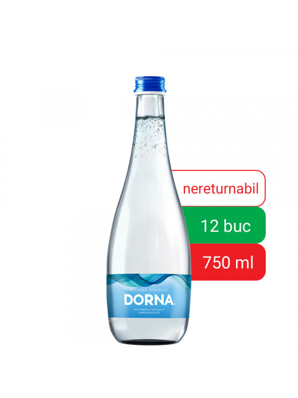 Dorna, Apa Minerală Naturală Carbogazificată Sticla 0.75L, Bax, 12 buc