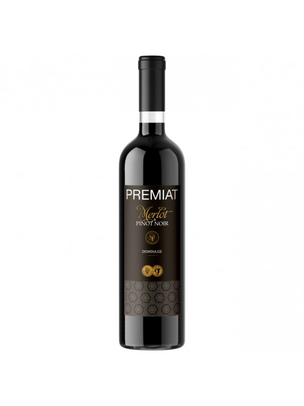 Premiat, Merlot & Pinot Noir, Demidulce, 12%, 0.75L