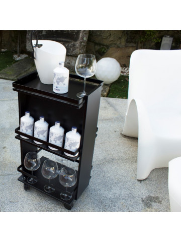 Minibar negru cu roti