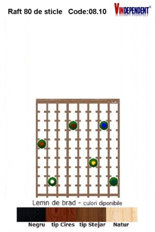 Raft din lemn cu blat pentru 80 de sticle