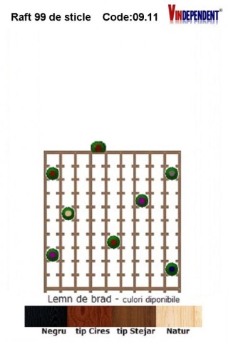 Raft din lemn pentru 99 de sticle