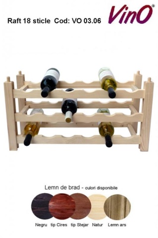 Raft VinO din lemn 3x6 18 sticle