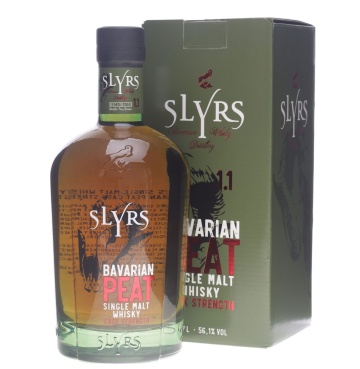 Slyrs Peat Single Malt Whisky cu cutie 0.7L